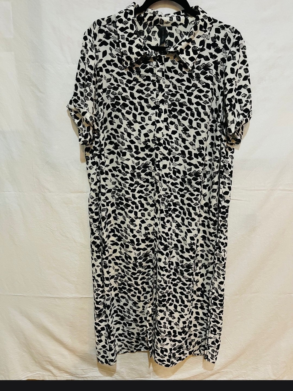 Lane Bryant Black and White Printed Shirt Dress